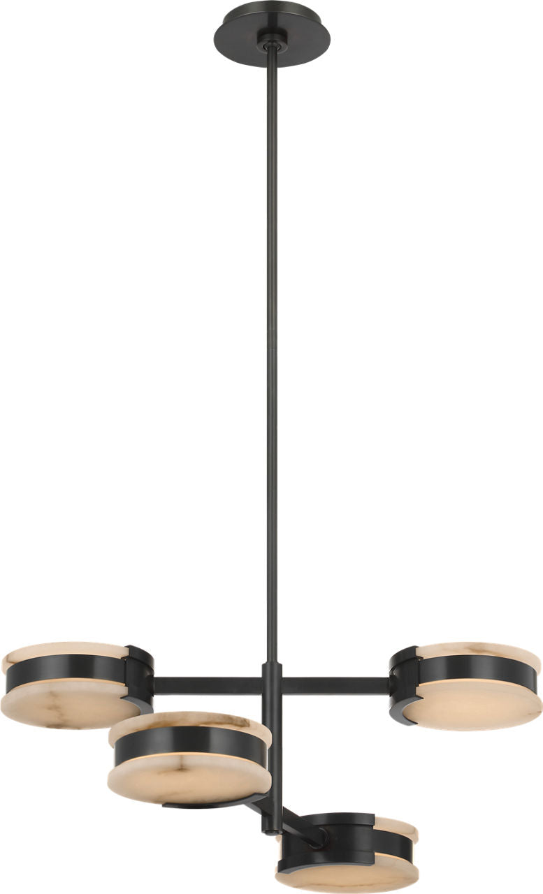 Melange 25" Multi-Positional Semi-Flush Chandelier | Bronze | Alabaster