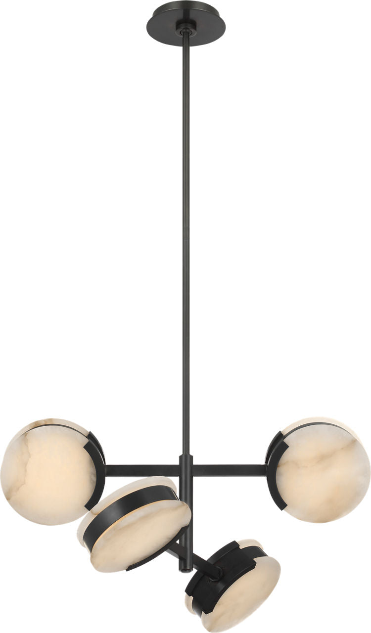 Melange 25" Multi-Positional Semi-Flush Chandelier | Bronze | Alabaster