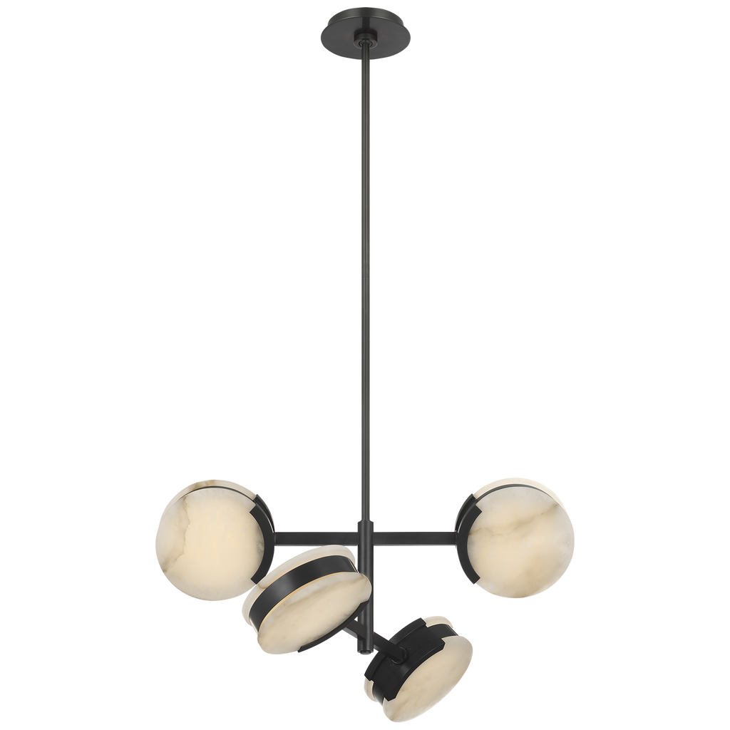 Melange 25" Multi-Positional Semi-Flush Chandelier | Bronze | Alabaster