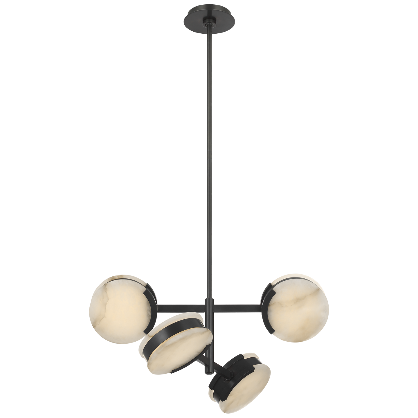 Melange 25" Multi-Positional Semi-Flush Chandelier | Bronze | Alabaster
