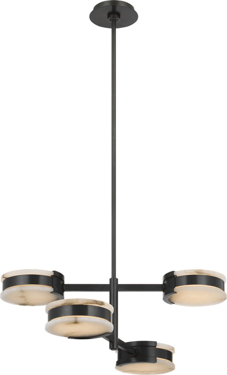 Melange 25" Multi-Positional Semi-Flush Chandelier | Bronze | Alabaster