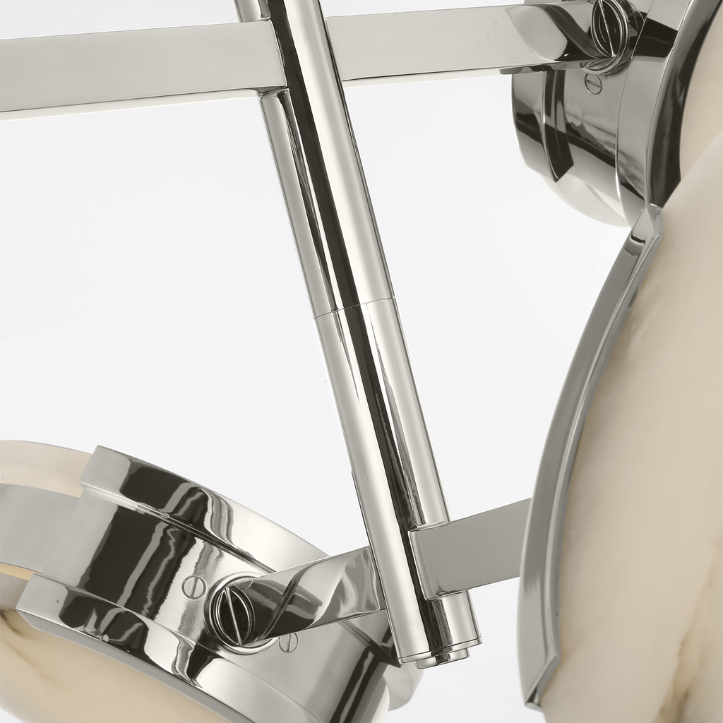 Melange 25" Multi-Positional Semi-Flush Chandelier | Polished Nickel | Alabaster