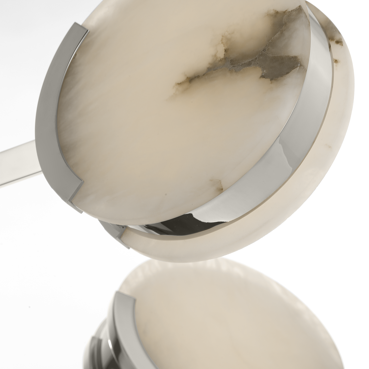 Melange 25" Multi-Positional Semi-Flush Chandelier | Polished Nickel | Alabaster