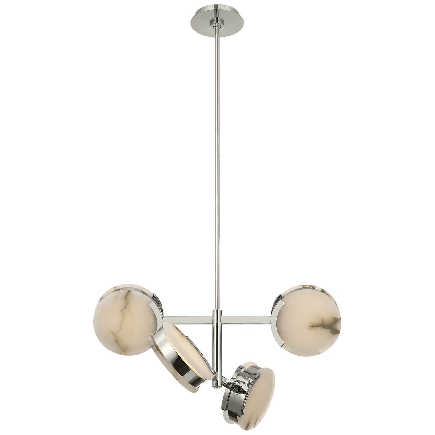 Melange 25" Multi-Positional Semi-Flush Chandelier | Polished Nickel | Alabaster