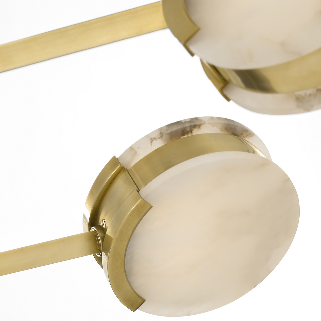 Melange 48" Multi-Positional Chandelier | Antique-Burnished Brass | Alabaster