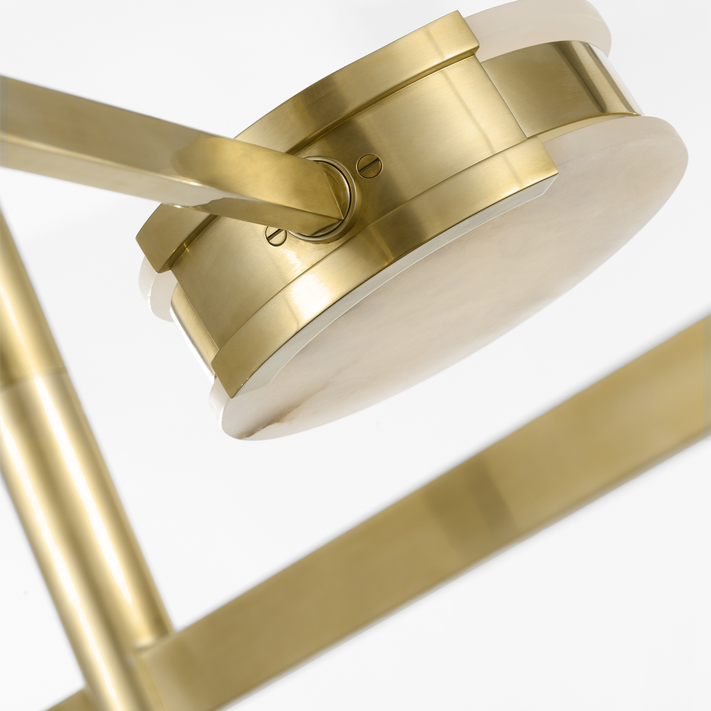 Melange 48" Multi-Positional Chandelier | Antique-Burnished Brass | Alabaster