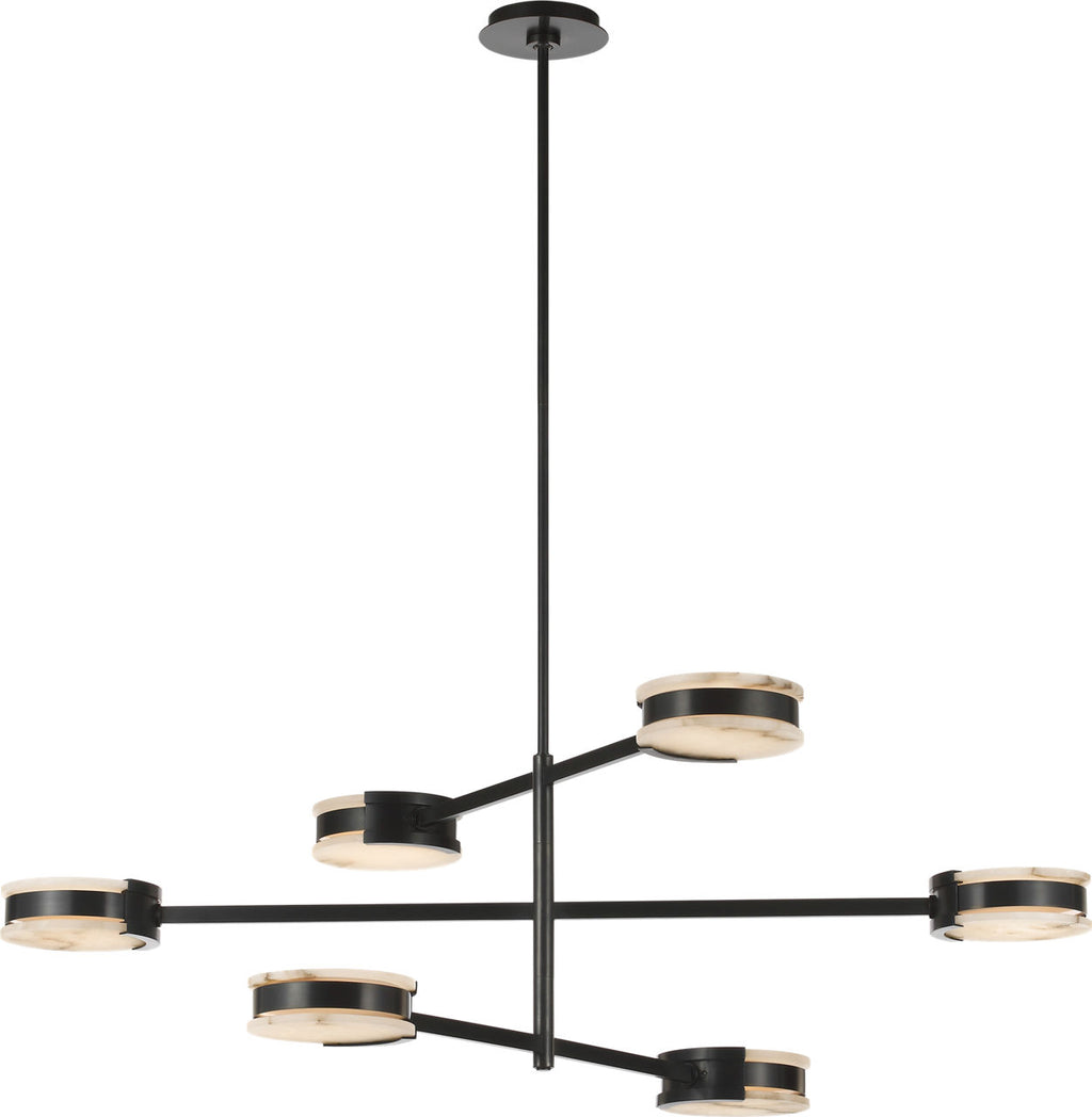 Melange 48" Multi-Positional Chandelier | Bronze | Alabaster