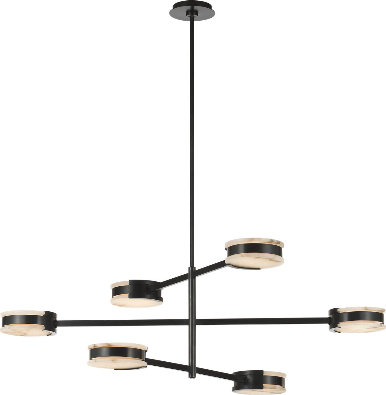 Melange 48" Multi-Positional Chandelier | Bronze | Alabaster