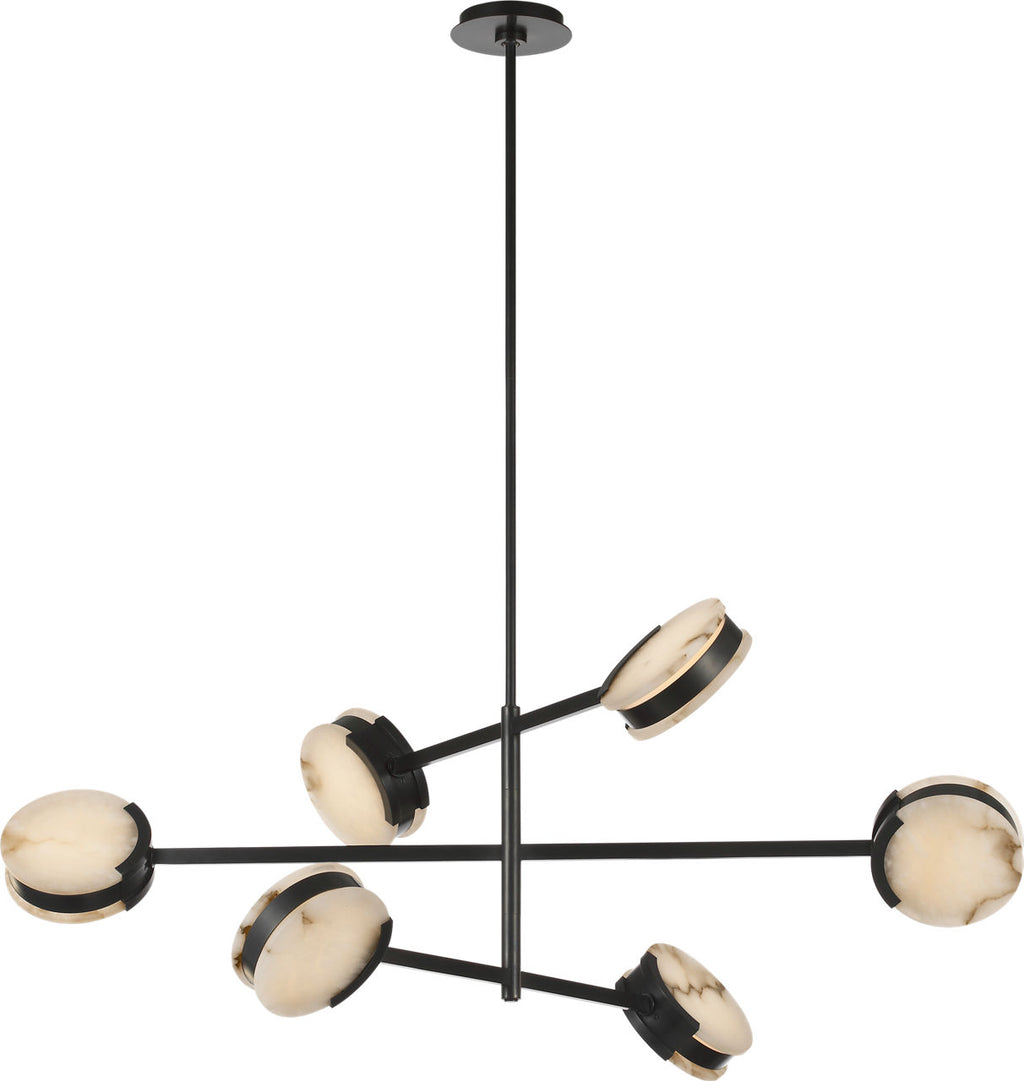Melange 48" Multi-Positional Chandelier | Bronze | Alabaster