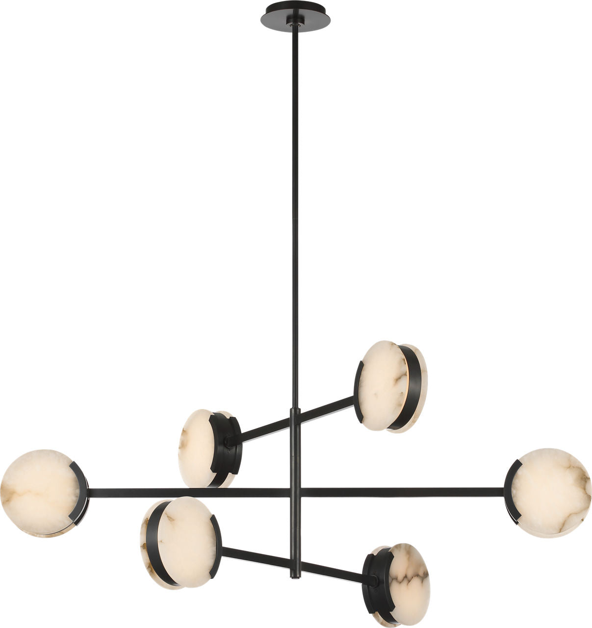 Melange 48" Multi-Positional Chandelier | Bronze | Alabaster
