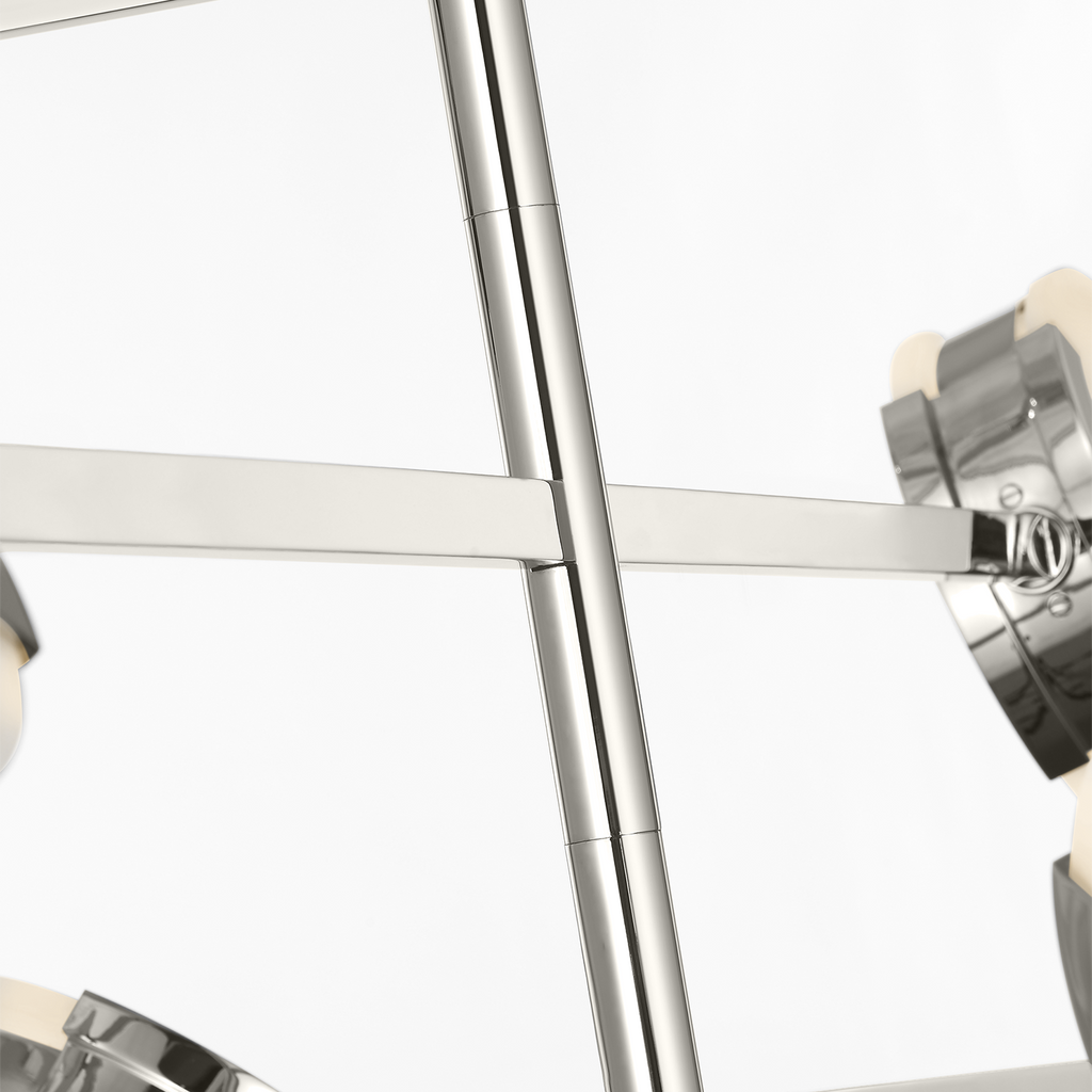 Melange 48" Multi-Positional Chandelier | Polished Nickel | Alabaster