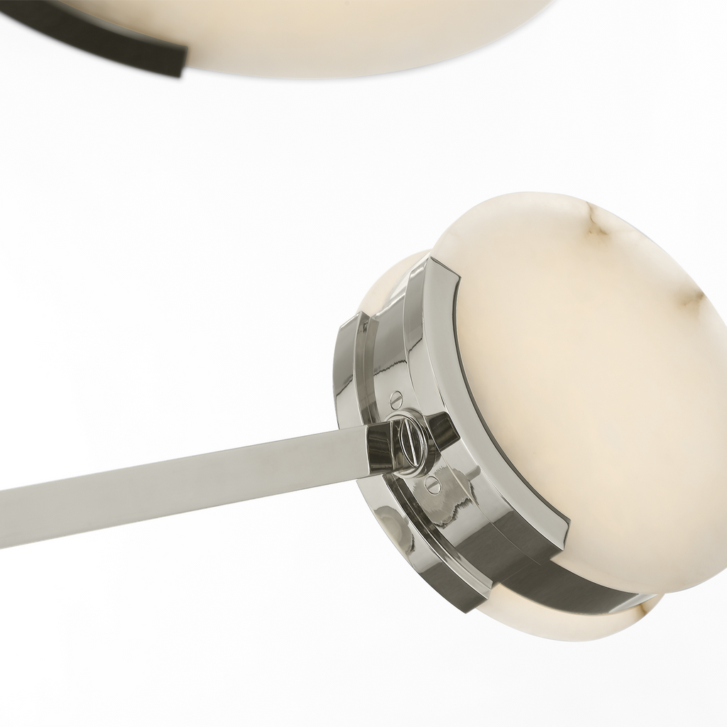 Melange 48" Multi-Positional Chandelier | Polished Nickel | Alabaster