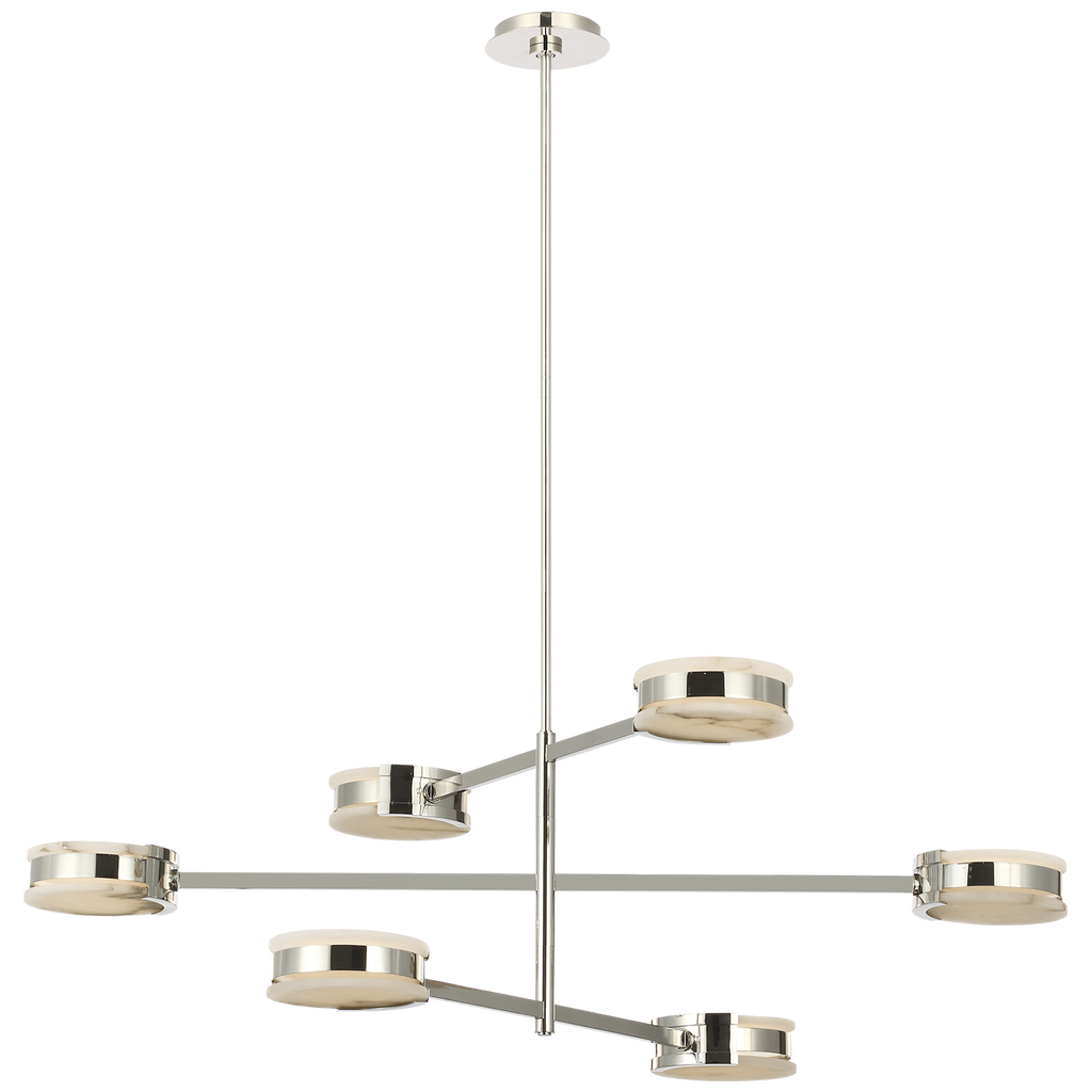 Melange 48" Multi-Positional Chandelier | Polished Nickel | Alabaster