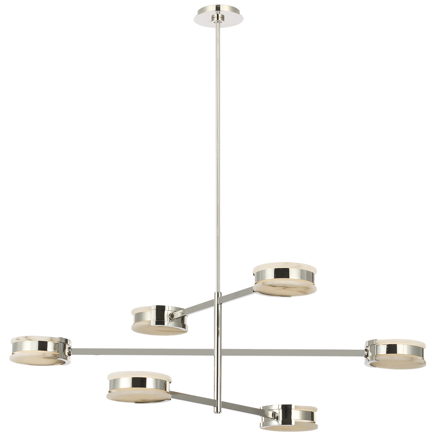 Melange 48" Multi-Positional Chandelier | Polished Nickel | Alabaster