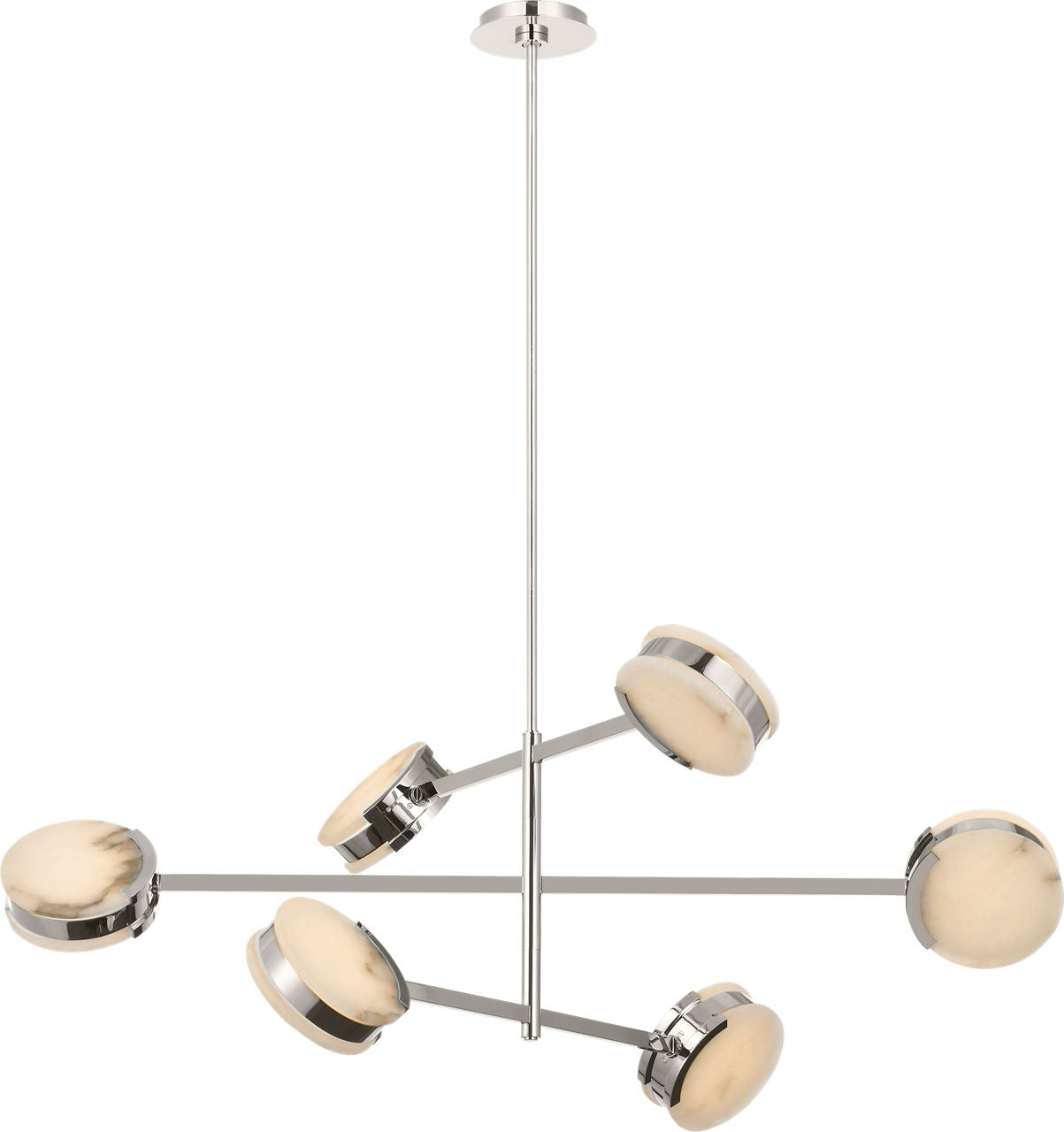Melange 48" Multi-Positional Chandelier | Polished Nickel | Alabaster