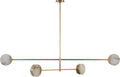 Melange 72" Multi-Positional Chandelier | Antique-Burnished Brass | Alabaster