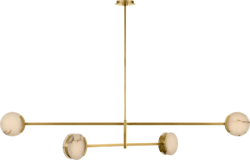 Melange 72" Multi-Positional Chandelier | Antique-Burnished Brass | Alabaster