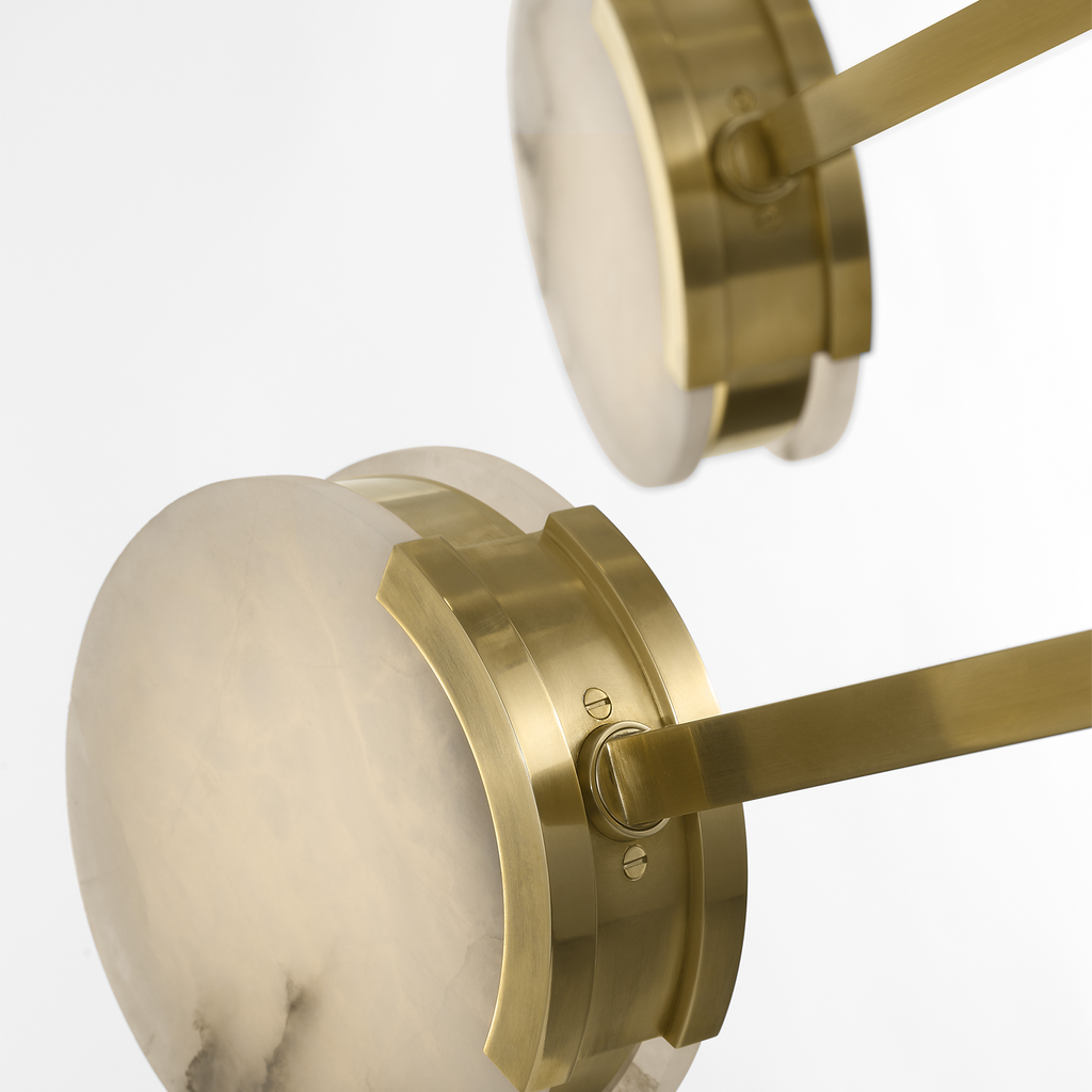 Melange 72" Multi-Positional Chandelier | Antique-Burnished Brass | Alabaster