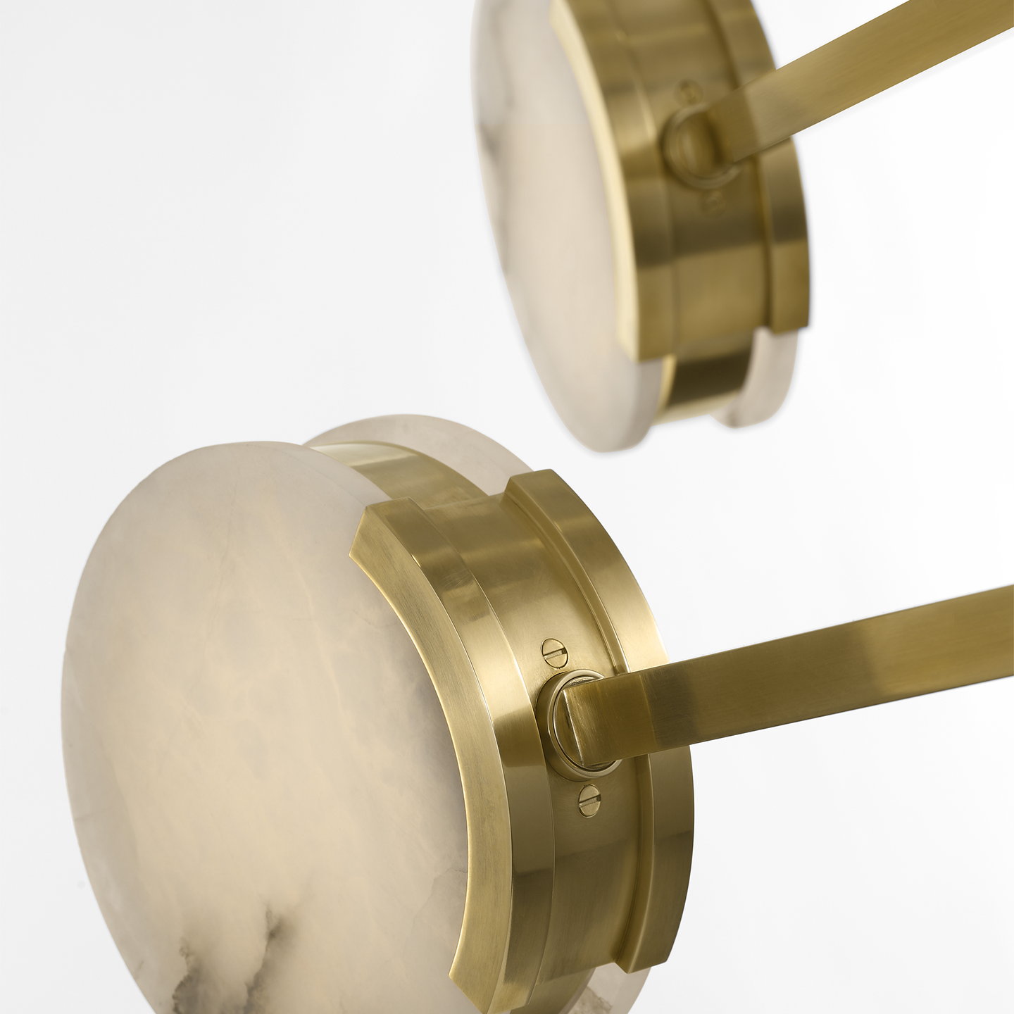 Melange 72" Multi-Positional Chandelier | Antique-Burnished Brass | Alabaster