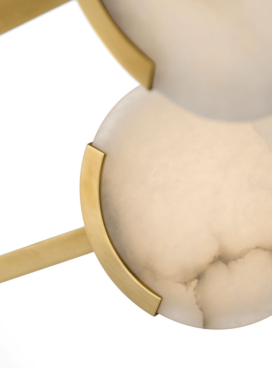 Melange 72" Multi-Positional Chandelier | Antique-Burnished Brass | Alabaster