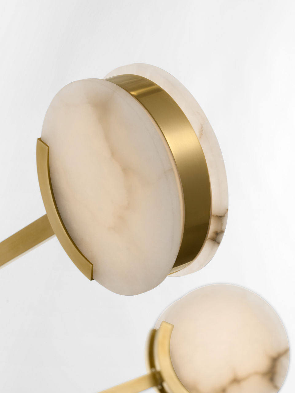 Melange 72" Multi-Positional Chandelier | Antique-Burnished Brass | Alabaster