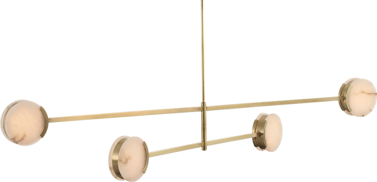 Melange 72" Multi-Positional Chandelier | Antique-Burnished Brass | Alabaster