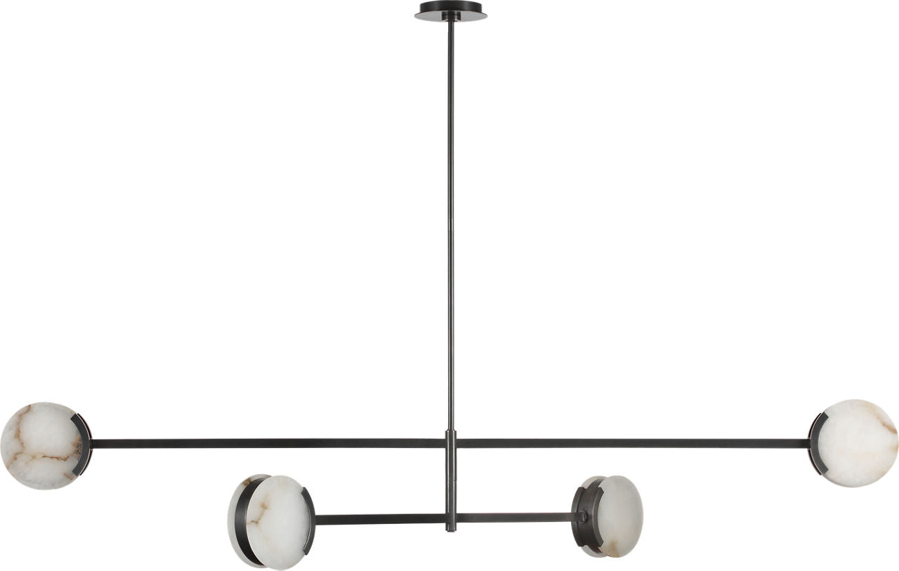Melange 72" Multi-Positional Chandelier | Bronze | Alabaster