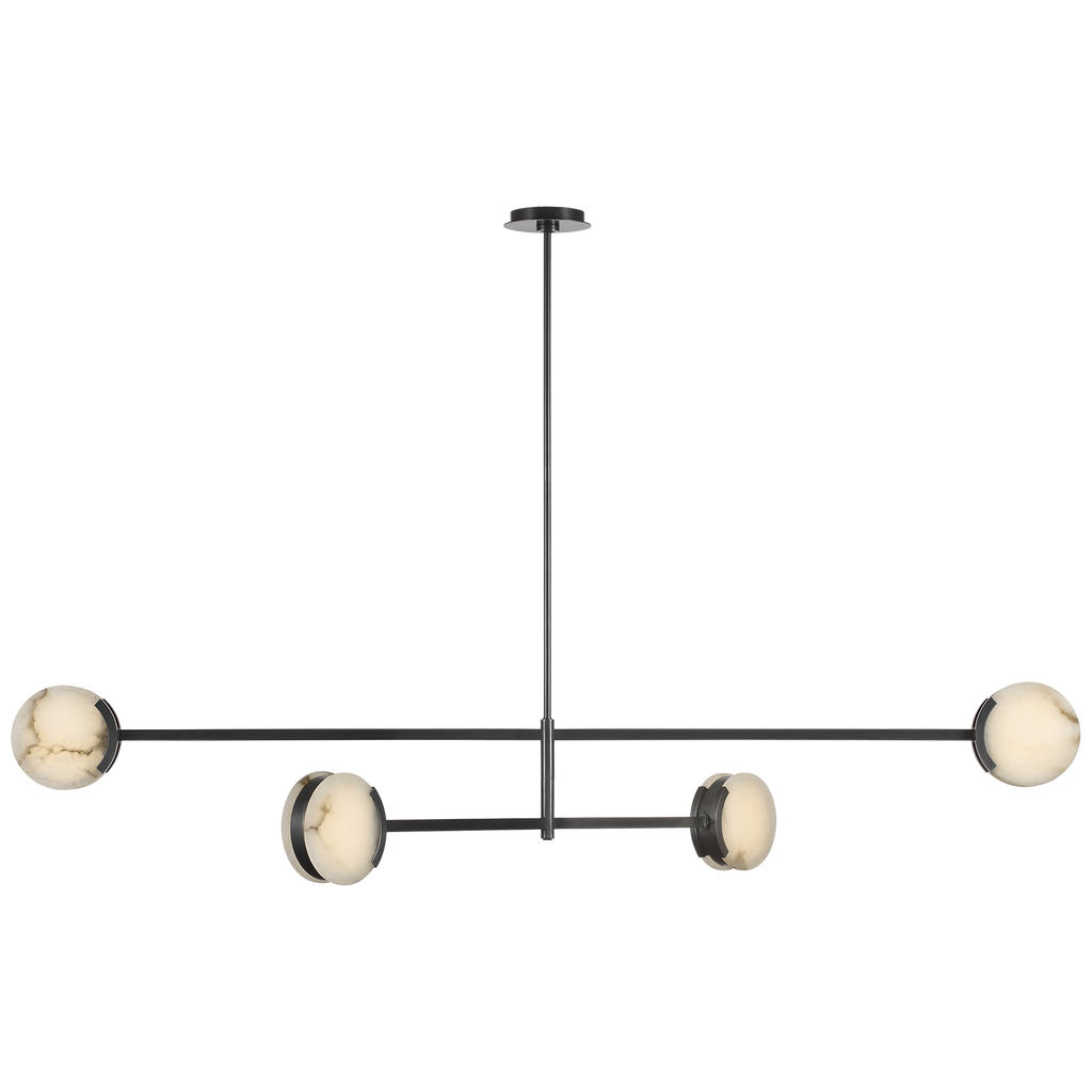 Melange 72" Multi-Positional Chandelier | Bronze | Alabaster