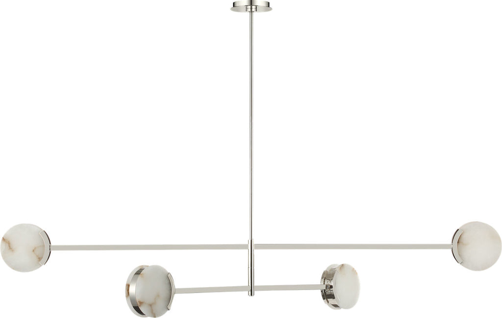 Melange 72" Multi-Positional Chandelier | Polished Nickel | Alabaster