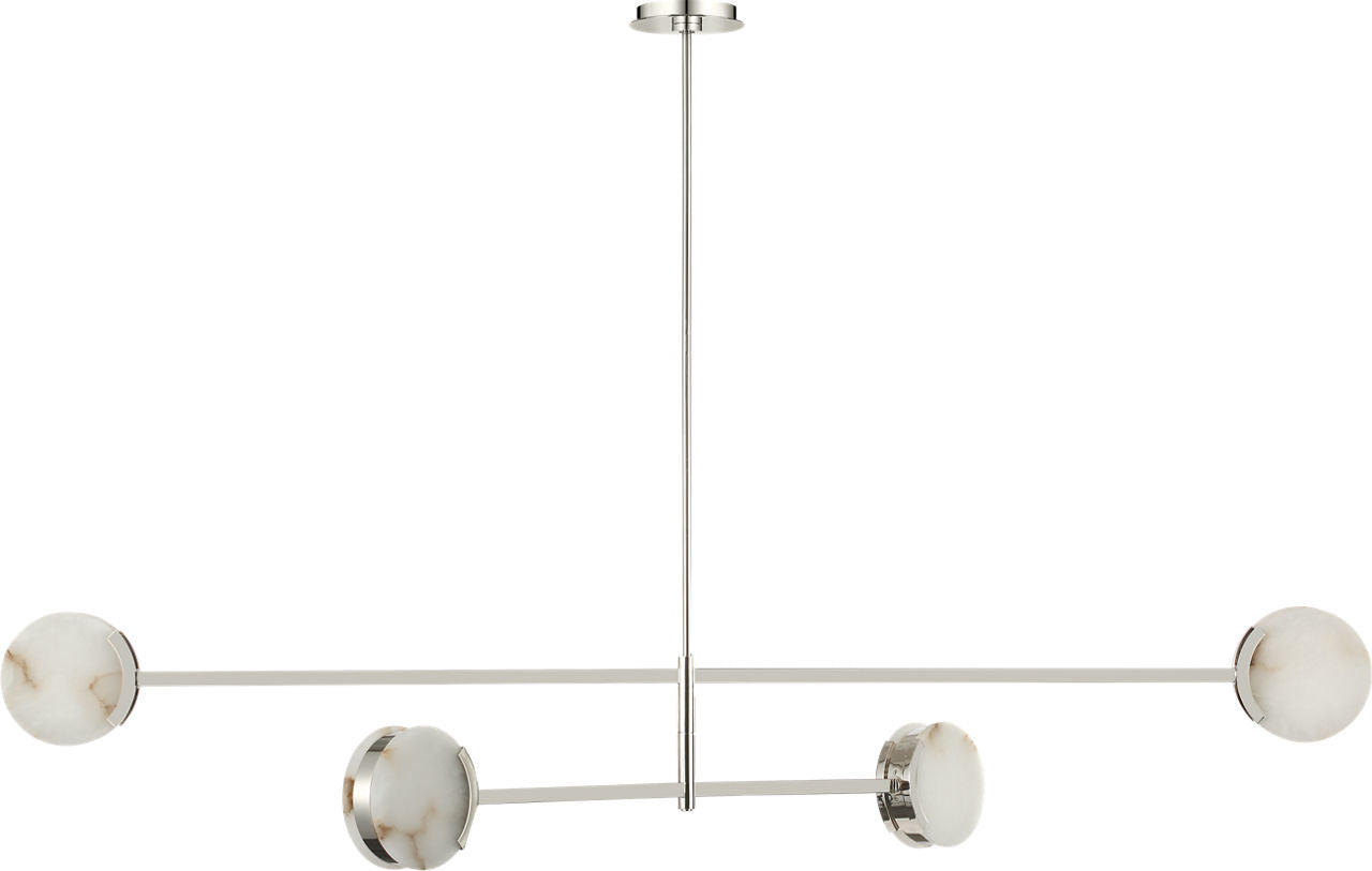 Melange 72" Multi-Positional Chandelier | Polished Nickel | Alabaster