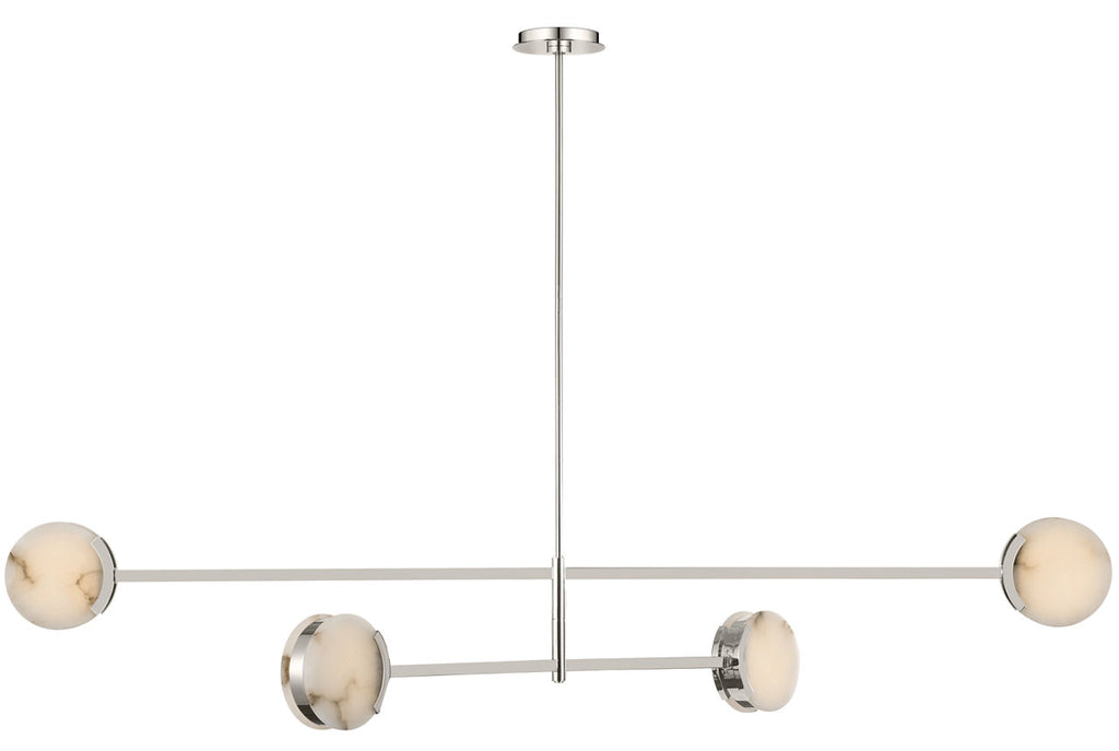 Melange 72" Multi-Positional Chandelier | Polished Nickel | Alabaster