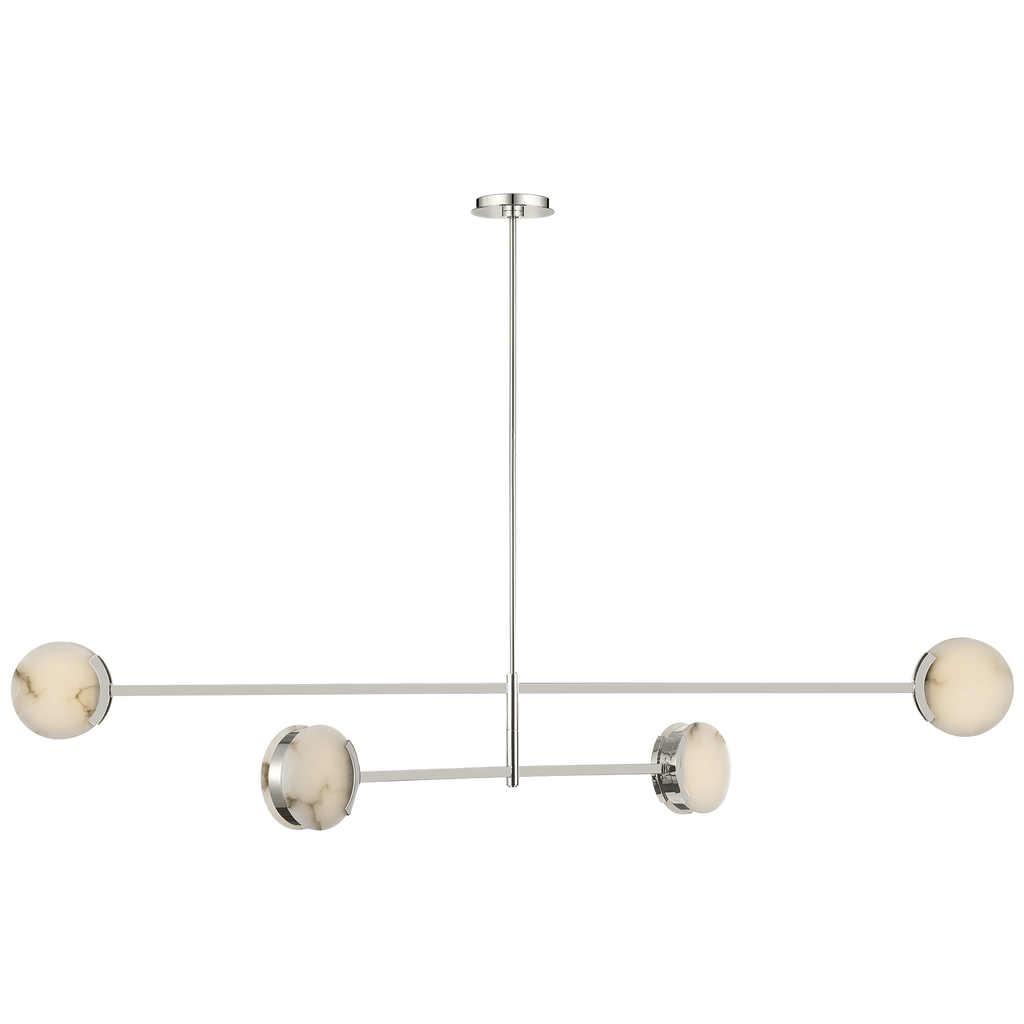 Melange 72" Multi-Positional Chandelier | Polished Nickel | Alabaster