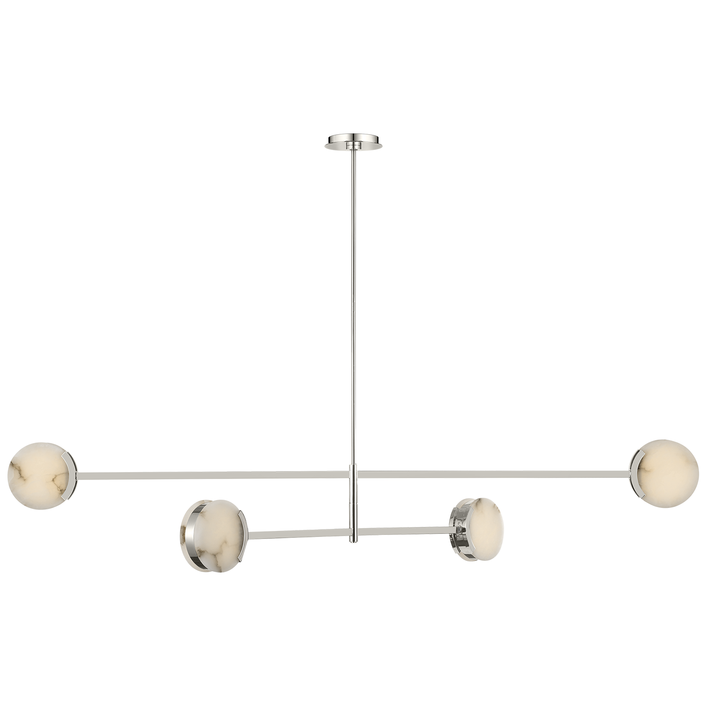 Melange 72" Multi-Positional Chandelier | Polished Nickel | Alabaster