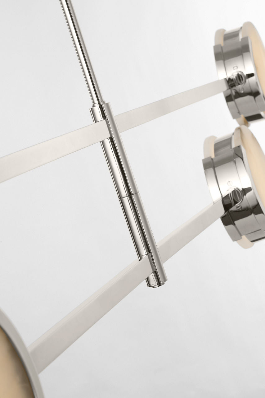 Melange 72" Multi-Positional Chandelier | Polished Nickel | Alabaster