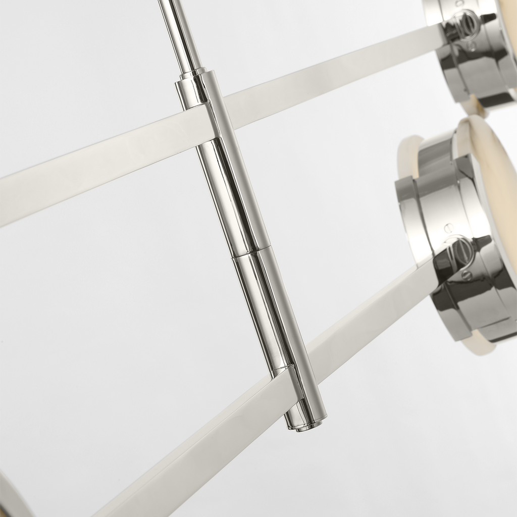 Melange 72" Multi-Positional Chandelier | Polished Nickel | Alabaster