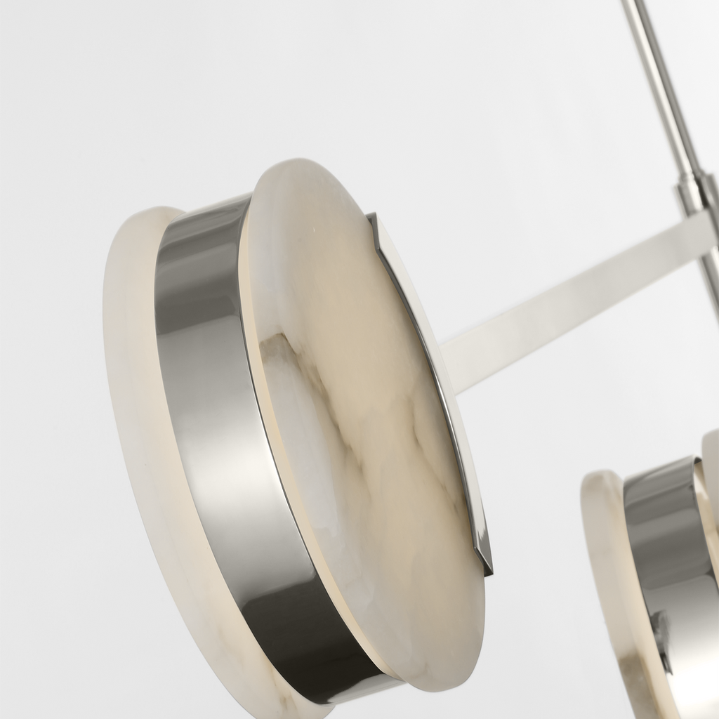 Melange 72" Multi-Positional Chandelier | Polished Nickel | Alabaster