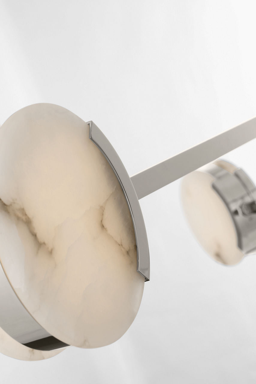 Melange 72" Multi-Positional Chandelier | Polished Nickel | Alabaster