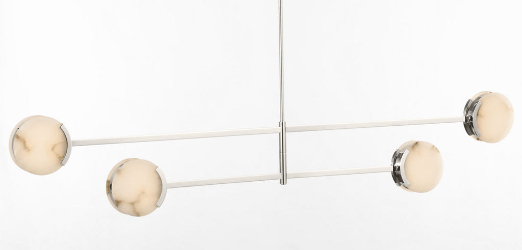 Melange 72" Multi-Positional Chandelier | Polished Nickel | Alabaster