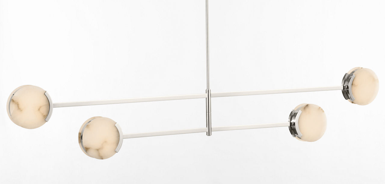 Melange 72" Multi-Positional Chandelier | Polished Nickel | Alabaster