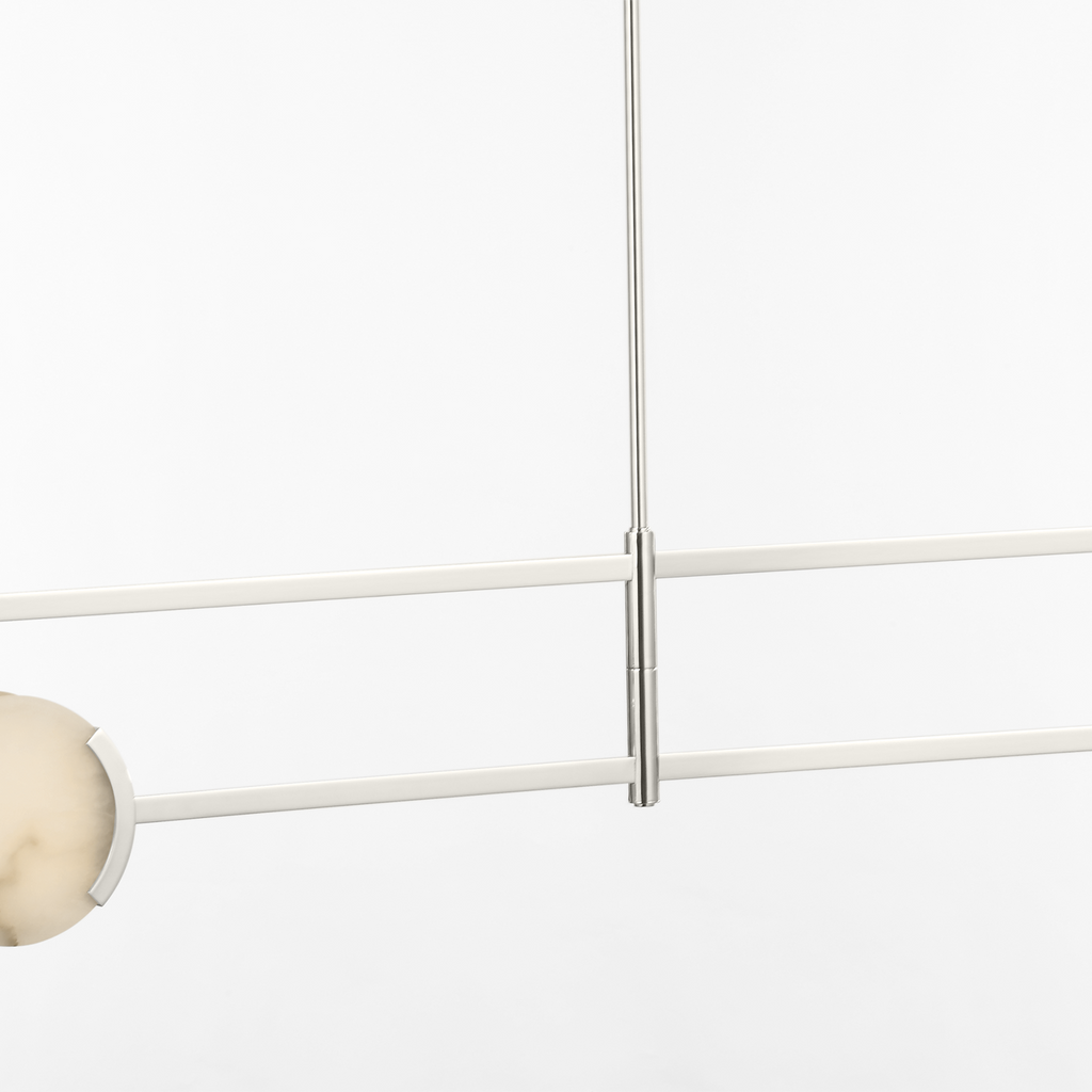 Melange 72" Multi-Positional Chandelier | Polished Nickel | Alabaster