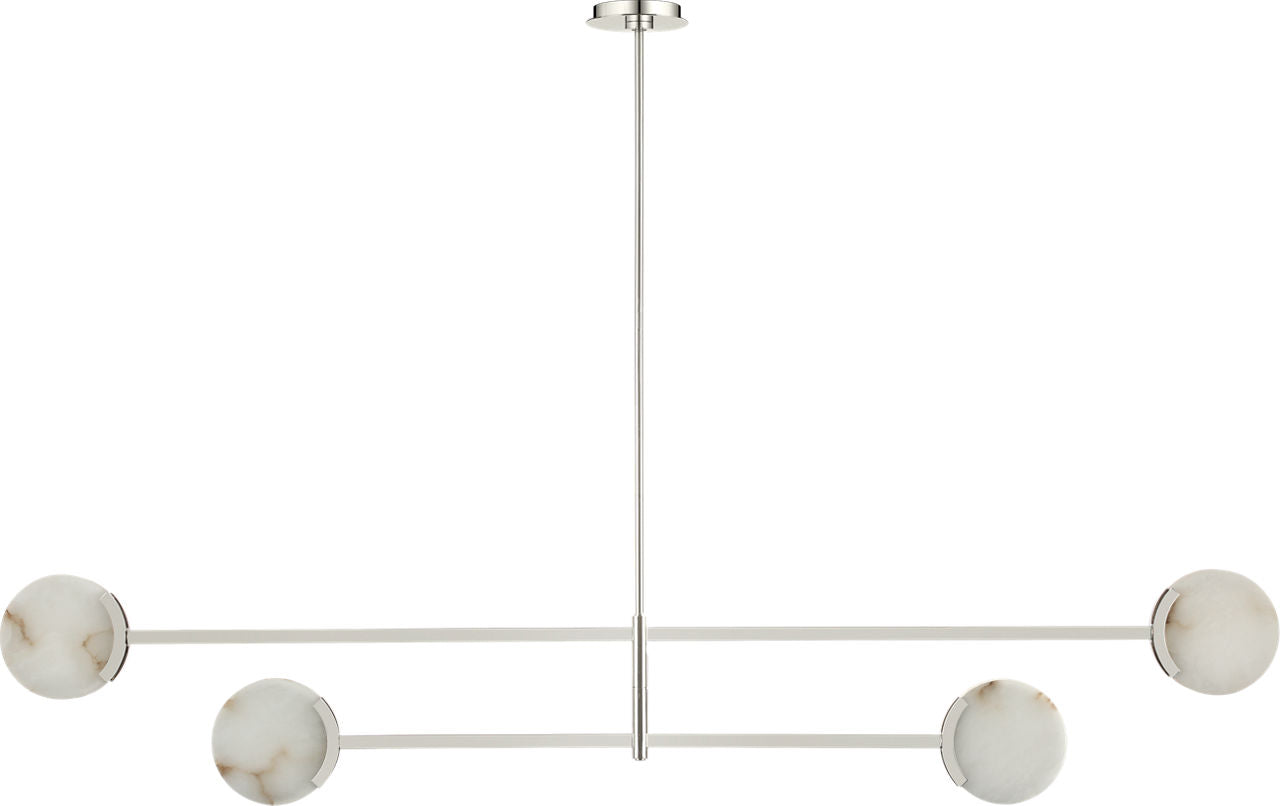 Melange 72" Multi-Positional Chandelier | Polished Nickel | Alabaster
