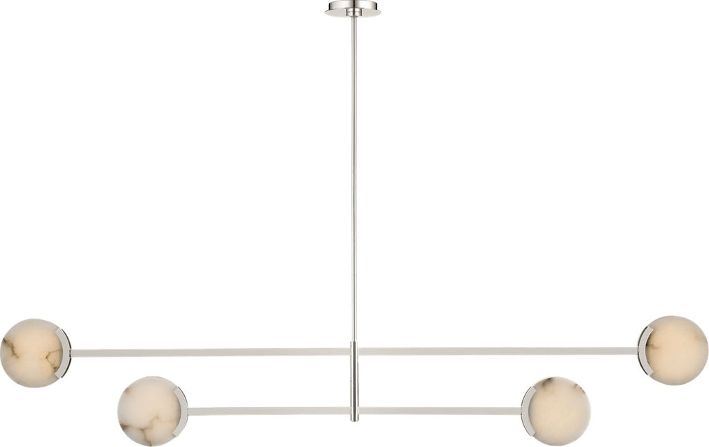 Melange 72" Multi-Positional Chandelier | Polished Nickel | Alabaster