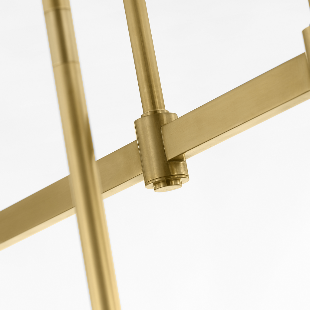 Melange 54" Multi-Positional Chandelier | Antique-Burnished Brass | Alabaster