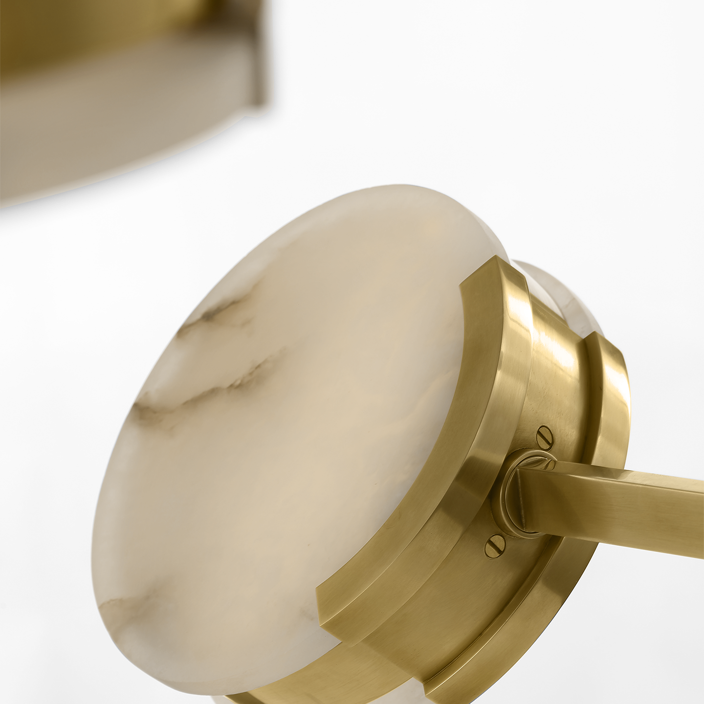 Melange 54" Multi-Positional Chandelier | Antique-Burnished Brass | Alabaster