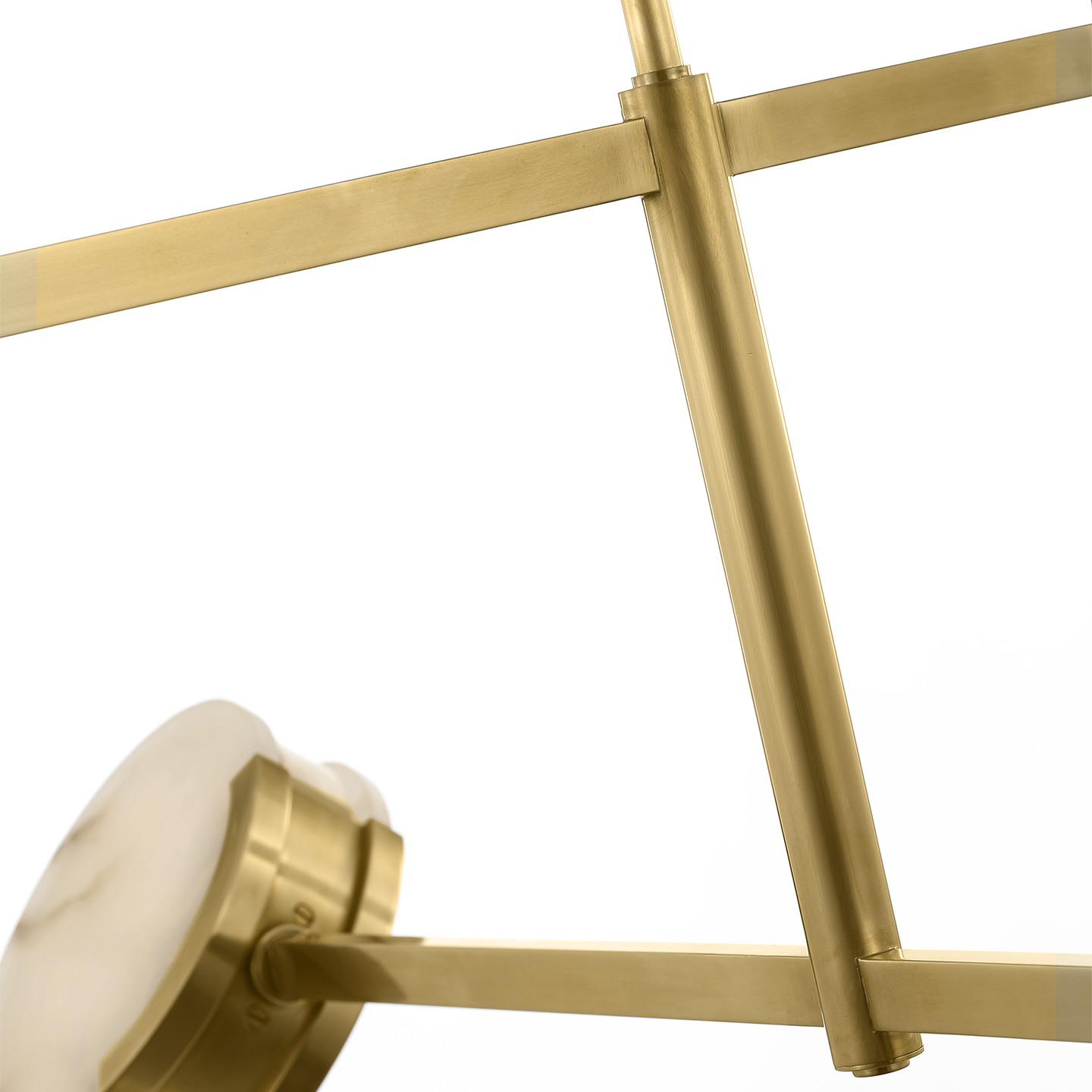 Melange 54" Multi-Positional Chandelier | Antique-Burnished Brass | Alabaster