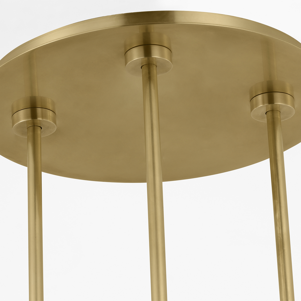 Melange 54" Multi-Positional Chandelier | Antique-Burnished Brass | Alabaster