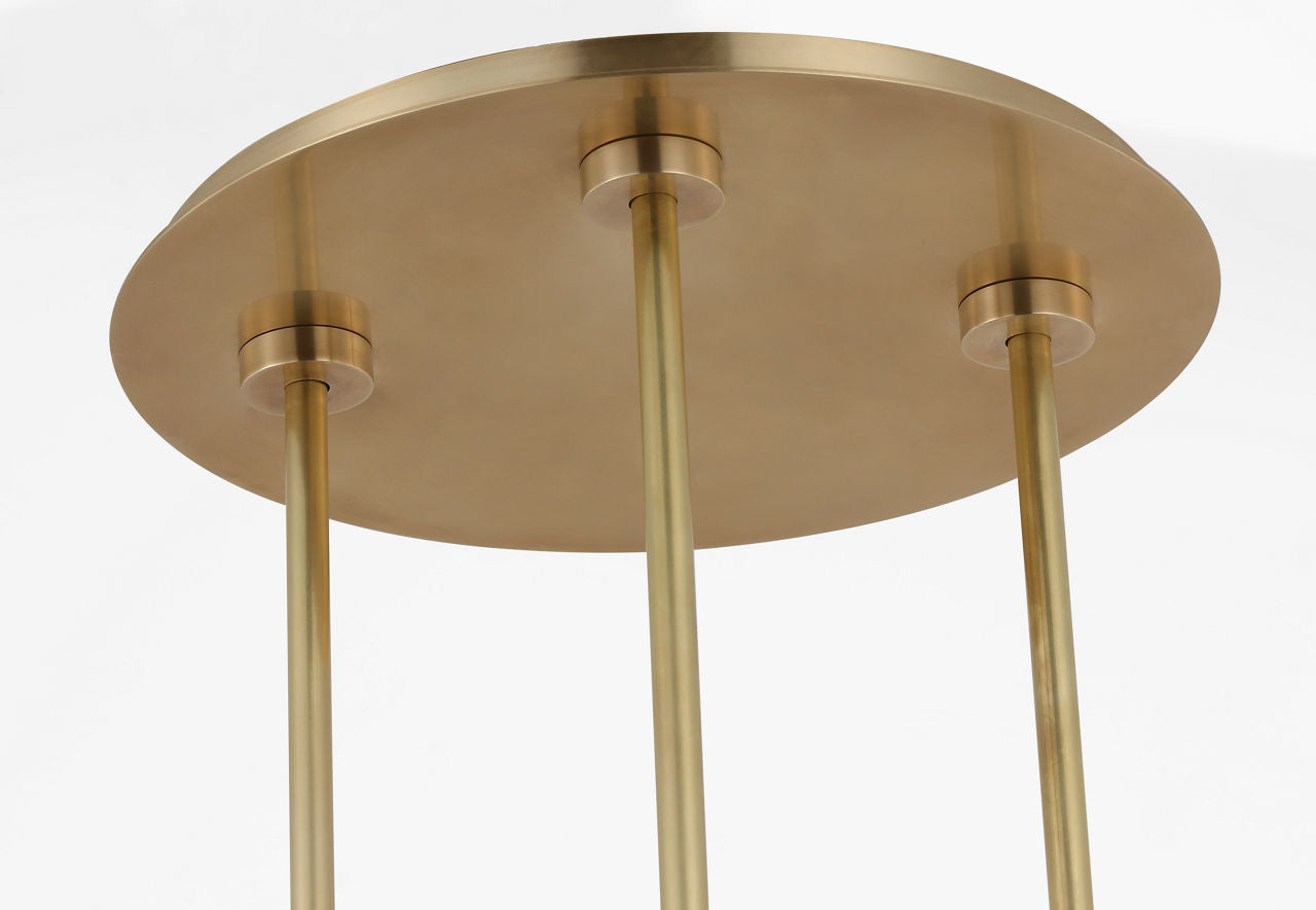 Melange 54" Multi-Positional Chandelier | Antique-Burnished Brass | Alabaster