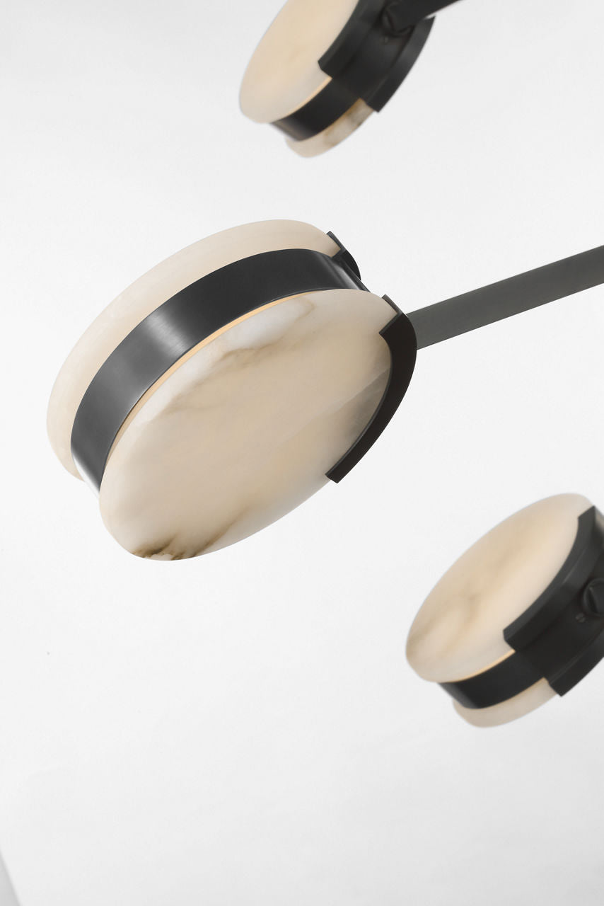 Melange 54" Multi-Positional Chandelier | Bronze | Alabaster