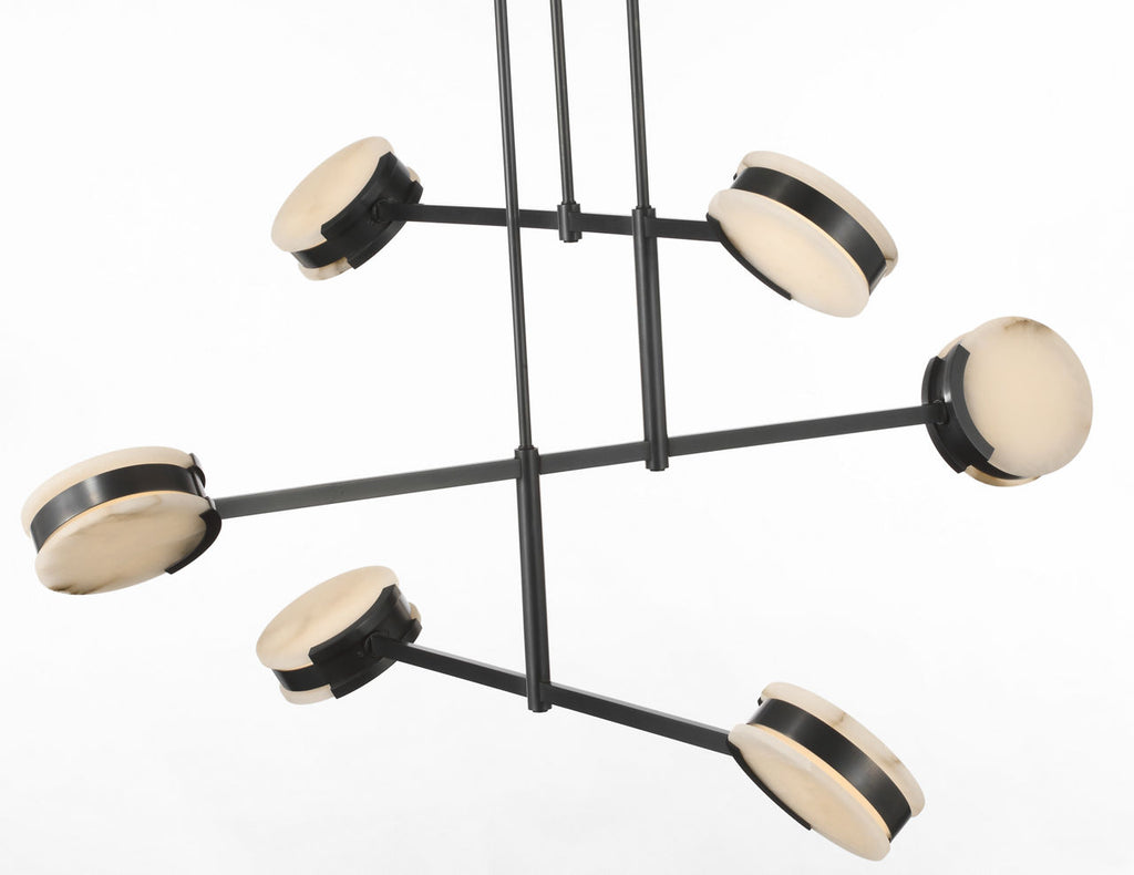Melange 54" Multi-Positional Chandelier | Bronze | Alabaster