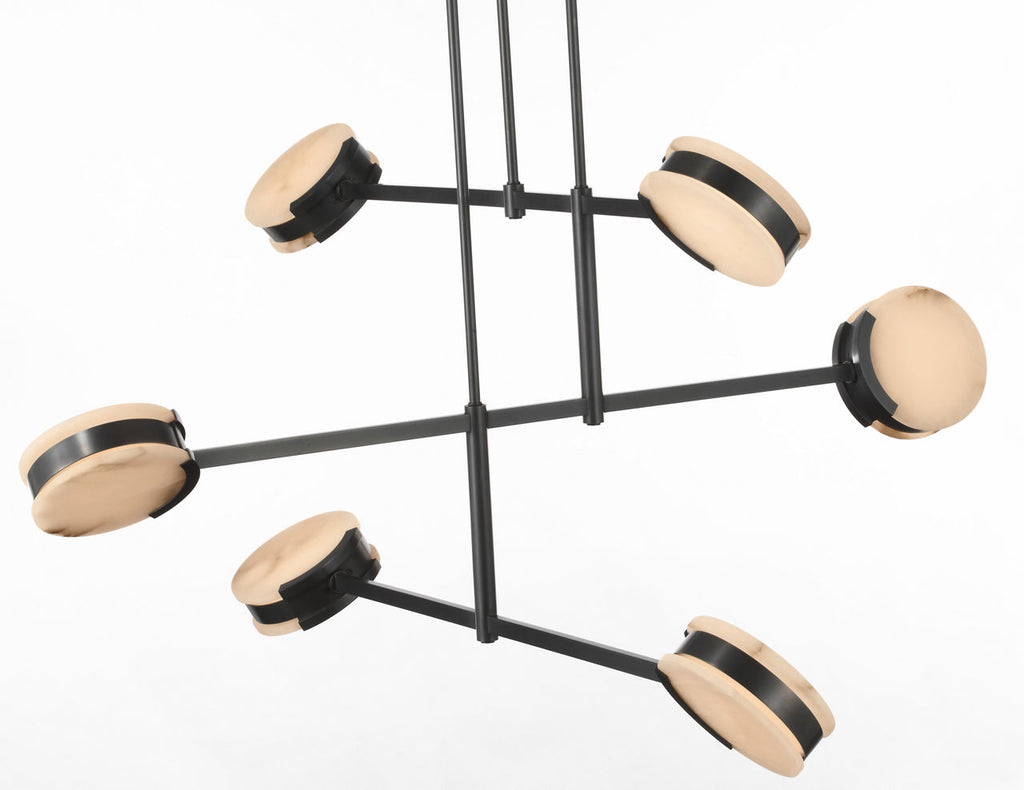 Melange 54" Multi-Positional Chandelier | Bronze | Alabaster